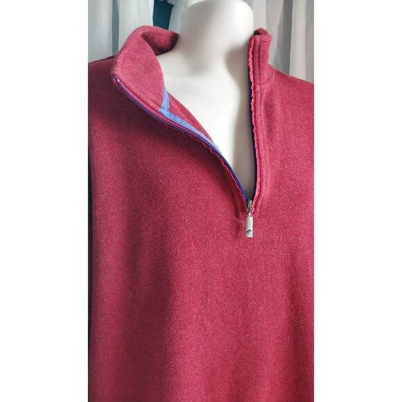 Orvis Men's Quarter Zip Pullover Sweater XL Burgundy 100% Cotton - Picture 1 of 4